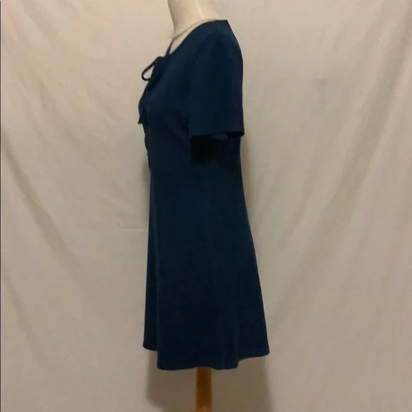 Anthropologie paper crane blue faux suede dress - Picture 2 of 6